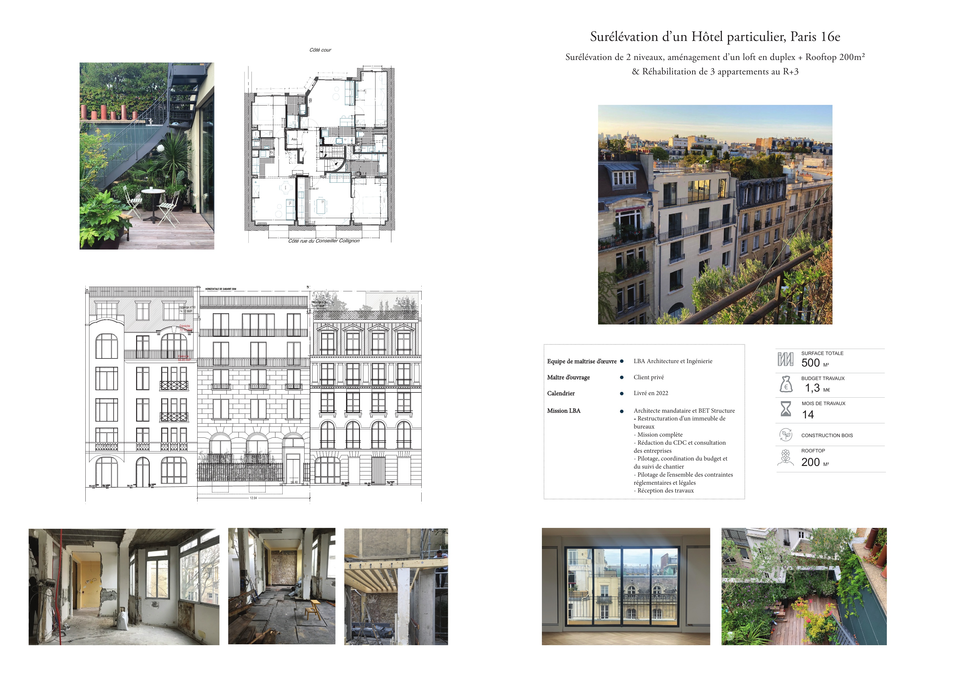 Surélévation Hôtel particulier, Paris 16e