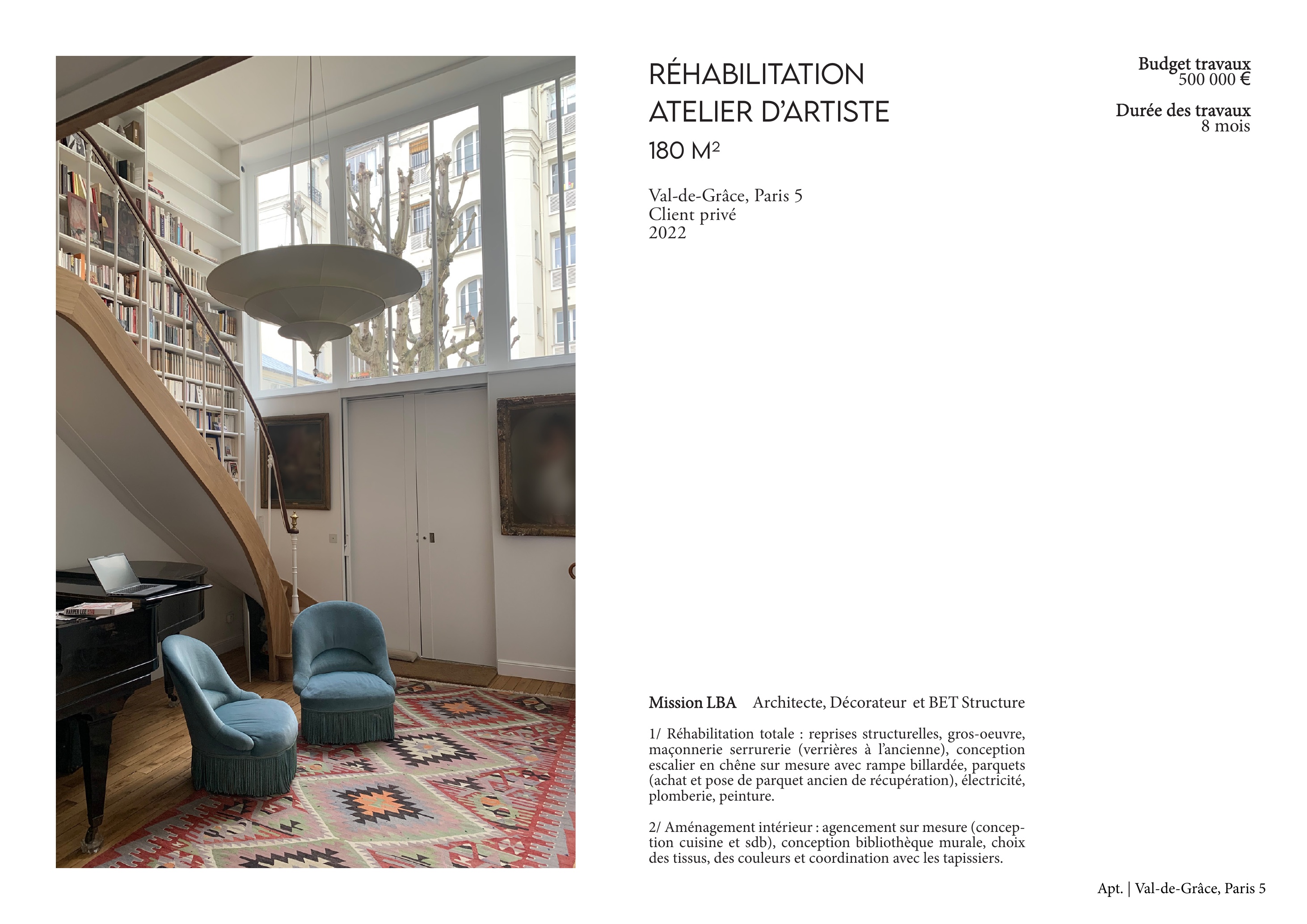 Réhabilitation atelier d'artiste — vue 1