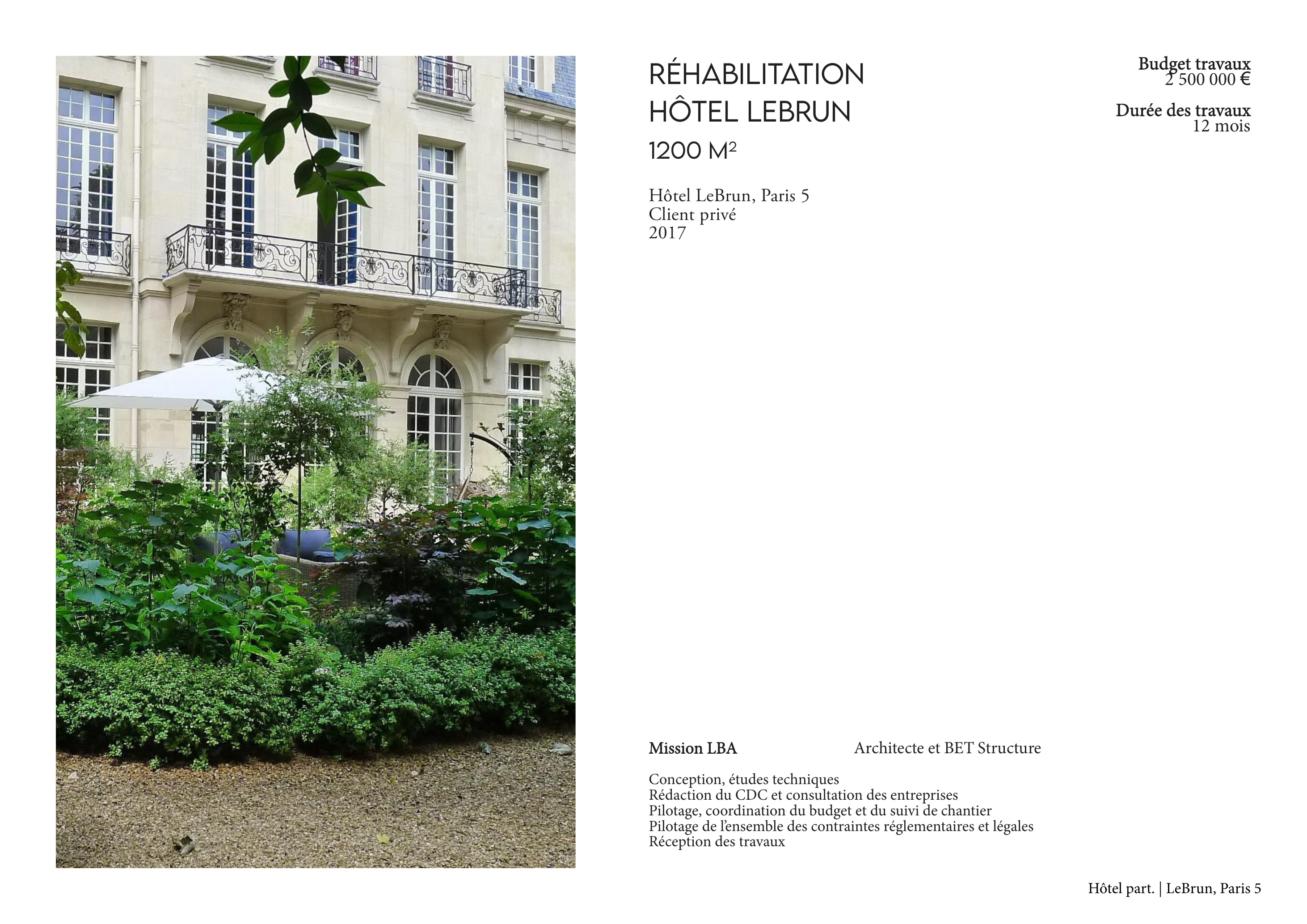 Réhabilitation hôtel LeBrun — vue 1